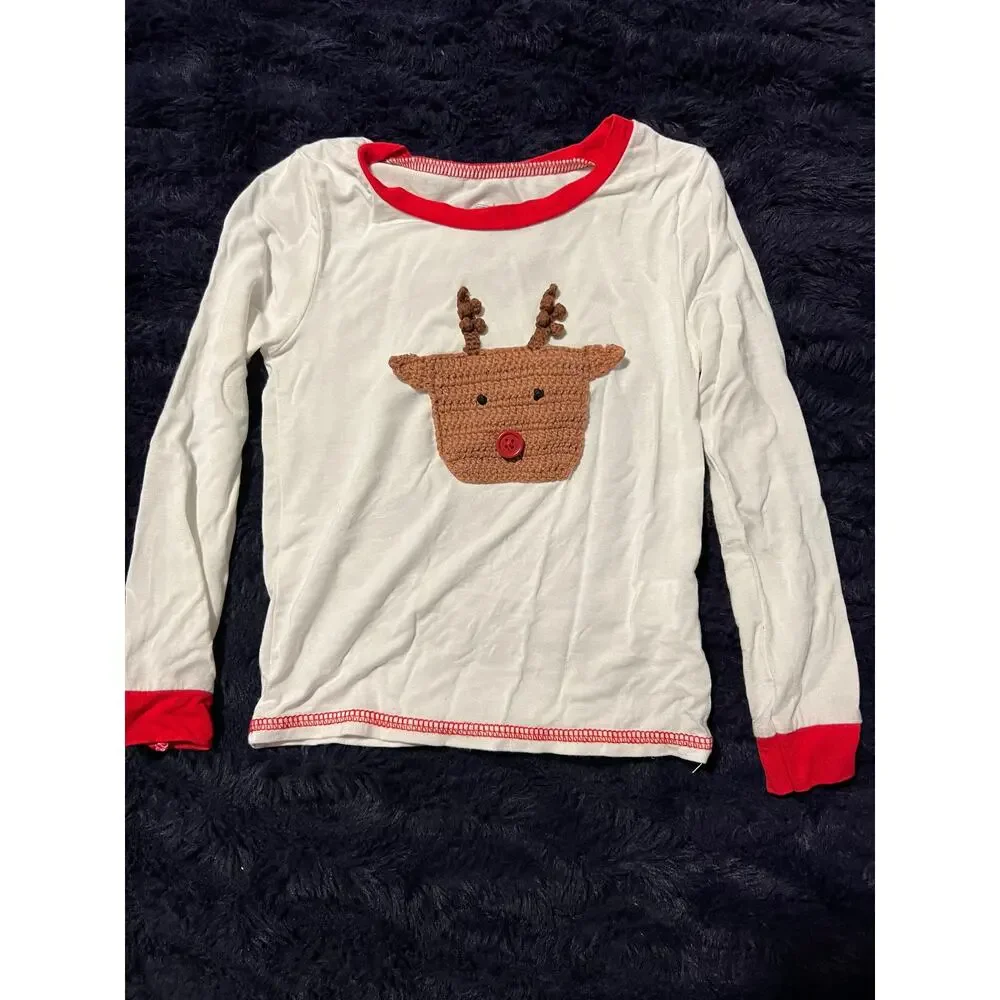 Mud Pie 3T Bamboo Pajama Set Reindeer Christmas 2PC Viscose NWOT Toddler